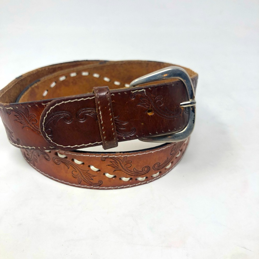 3 for $25 Tooled Leather Belt with Beads